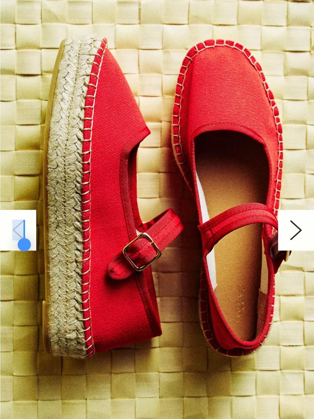 Maeve Red Canvas Espadrille Mary Jane with Jute Sole